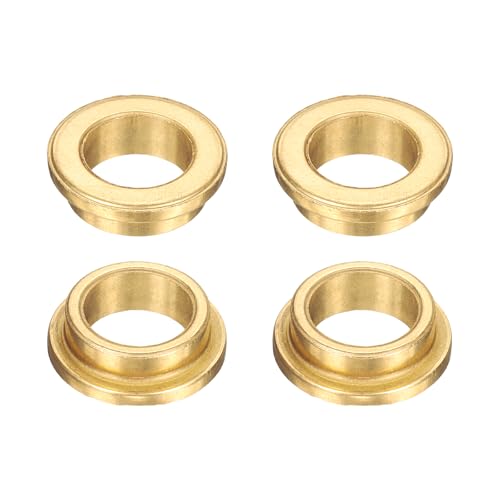 uxcell 4Pcs Flange Sleeve Bearings, 12mm Bore x 16mm OD x 6mm Length, Self-Lubricating Sintered Bronze Bushings