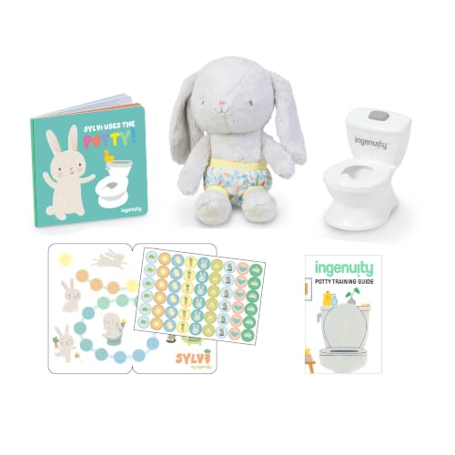 Ingenuity Sylvi Potty Training Kit with Plush Toy and Mini Potty, Storybook, Sticker Chart &amp; Parent Guide – Playful Toddler Potty Training Set