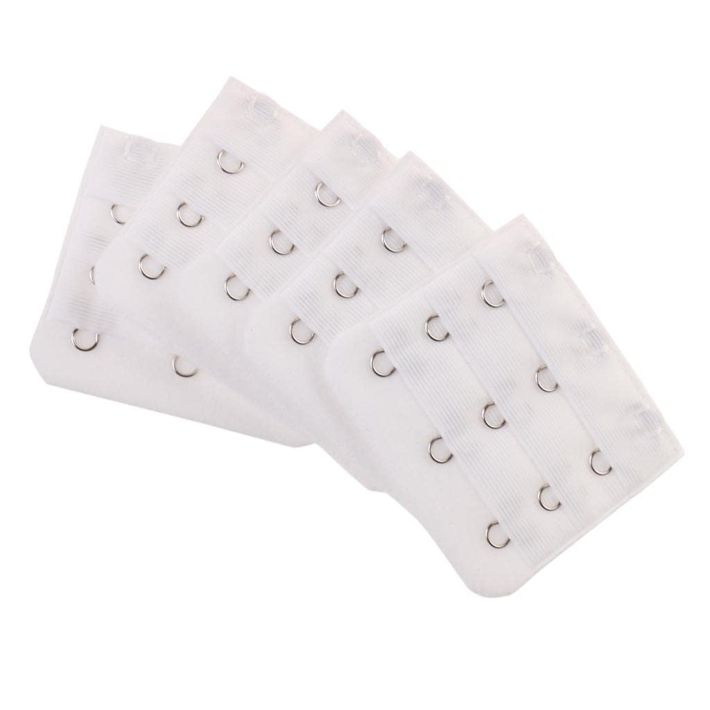 nivaa 5pcs Elastic Bra Strap Extension Bra Extenders 3x 3 Hook White-picture-15