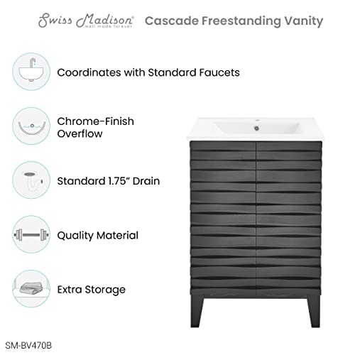 Image of Swiss Madison Cascade 24 inch Bathroom Vanity in Black