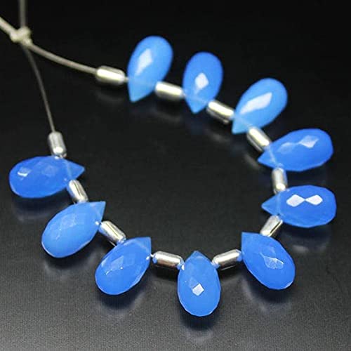 Blue Chalcedony Faceted Tear Drop d'une clarté remarquable pour créations joaillerie