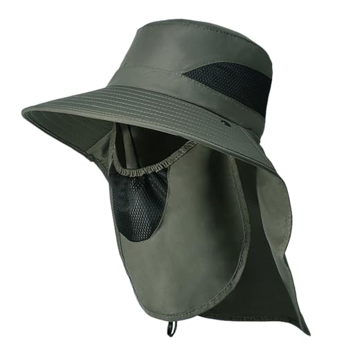 GUSTAVE® Mens Sun Hat Wide Brim Summer Sun Cap UV Protection Fish...