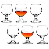 Valeways Shot Glass Set of 6 - Clear Cute Shot Glasses, Perfect for Tasting Brandy, Glass Snifters