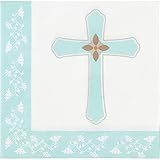 Cocktail Napkins - 150-Pack Luncheon Napkins, Disposable Paper Napkins Religious Party Supplies for Kids Birthdays, 2-Ply, Unfolded 13 x 13 inches, Folded 6.5 x 6.5 inches