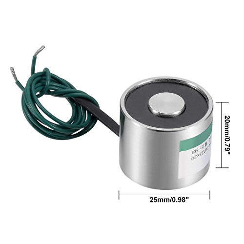 uxcell Electroimán de Elevación Eléctrico DC12V 50N Fuerza 25x20mm miniatura 4