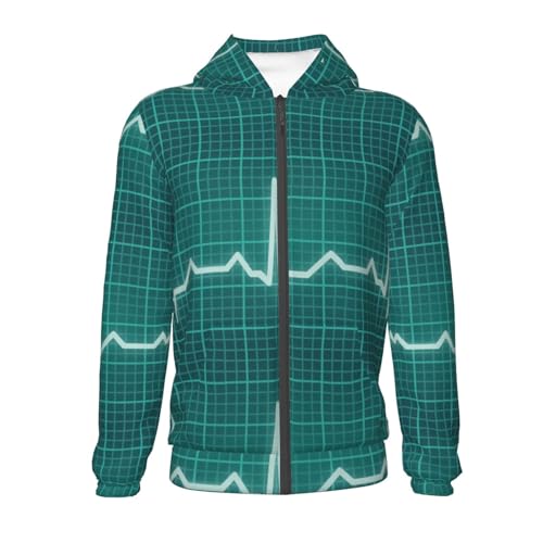 ECG Wave Kid Hoodies Boys Zip Up Sweatshirts Girls Pullover with Pocket2