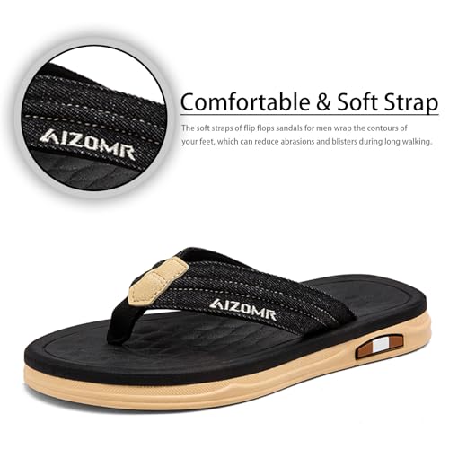 Flip Flops for Men Comfortable Open Toe Summer Beach Thong Sandals Indoor and Outdoor Cushion Slip on Water Resistant Slippers2