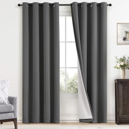 Yakamok Room Darkening 100% Blackout Curtains Grommet Window Treatments with