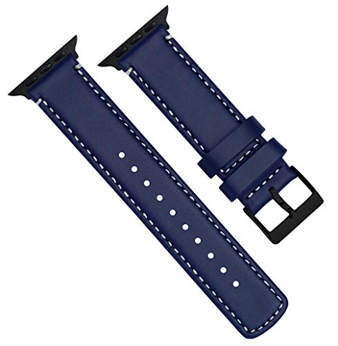 Image of BARTON WATCH BANDS - Top Grain Leather Watch Bands Compatible with Apple Watch Models - 1, 2, 3, 4, 5, 6, 7, 8, 9, 10, SE, Ultra & Ultra 2