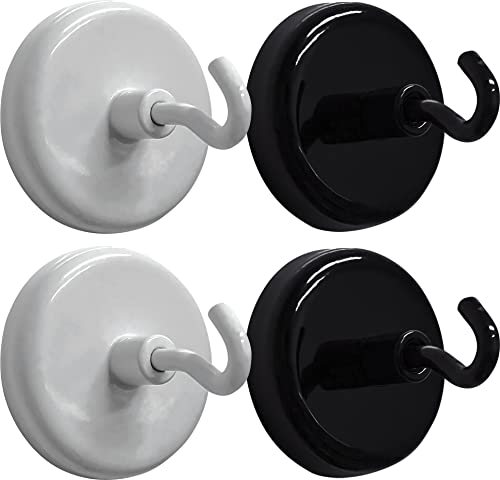Crochets magnétiques noir et blanc aimantés pour frigo et tableau