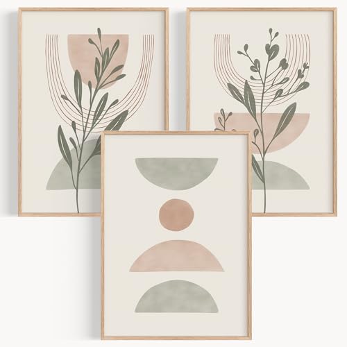 OHBIMBA® Set De 3 Laminas Decorativas Pared Abstractas Para Cuadr...