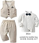 amokk Baby Boy Formal Wear for 1st 2nd Birthday Gentleman Outfits for Chirstening Bowtie and Vest Pants Set
