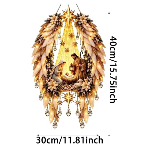 Golden Wing Angel Christmas Ornament, LED Stained Glass Suncatcher Decor,B - image 4