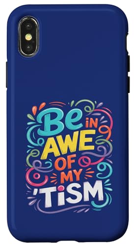 Funny BE IN AWE with MY TISM f炵ǋtT|[g X}zP[X iPhone X/XS p