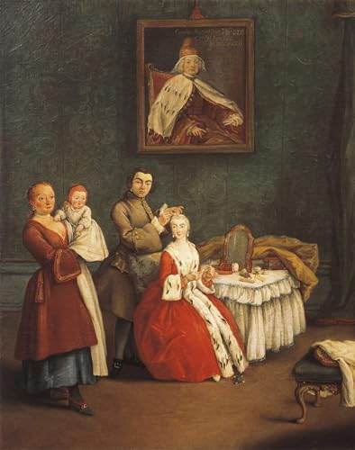 Art mural classique Le Coiffeur de Pietro Longhi toile haute définition 60x90cm