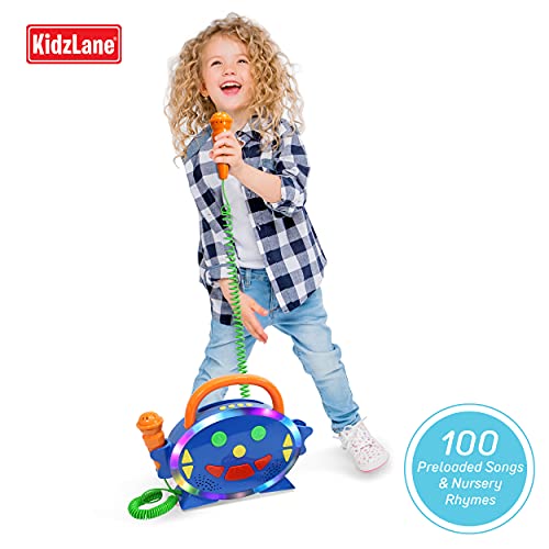 Kidzlane Karaoke Machine For Kids With 2 Microphones | Kids Music Player With 100 Pre-Loaded Songs & Bluetooth, Aux Connection | Singing Machine Karaoke For Toddler With Record & Playback #TOP4