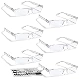 6 Pack Reading Glasses by BOOST EYEWEAR, Clear Half Rim Frames, for Men and Women, with Comfort Spring Loaded Hinges, Clear, 6 Pairs (+2.00)