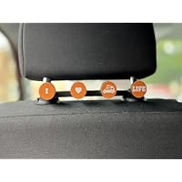 Headrest Coat Hook - Car Seat Hooks - Campervan Headrest Hooks - to Fit VW T4, T5, T6, T7, Caddy, Crafter and Other VW Models - Orange