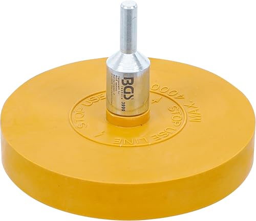 BGS 3999 | Folienradierer | Ø 90 mm | inkl. Adapter | für Bohrmaschinen, Akku-Schrauber, Geradschleifer