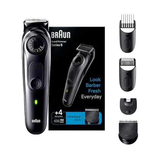 Braun Beard Trimmer for Men, BT5410, From Gillette, Style, Edge, Detail, Lifetime Sharp Blades, 39 Length Settings, 100-Min Runtime, Waterproof, 5 min Quick Charge, Precision Trimming Comb