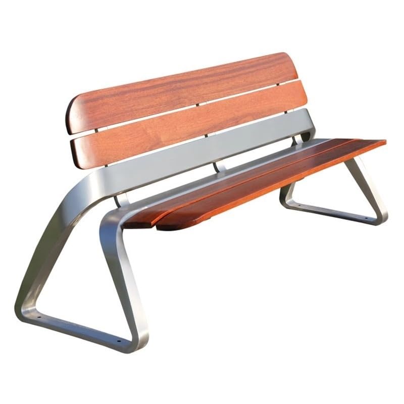 Banc Exterieur Jardin Banc de Parc extérieur en Acier Inoxydable, siège Loisirs Plastique et Bois, Long Banc Cour, Double Tabouret Banc Extérieur