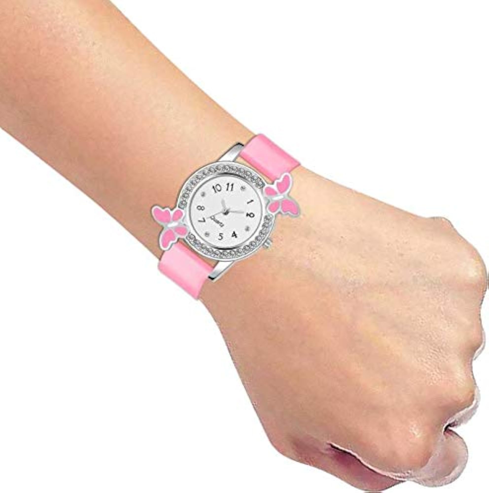 Girls' Butterfly Analogue & Digital Dial Combo Watch Pack