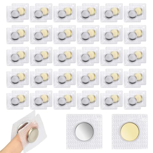 Piopiocoing 64 Pcs 1.18 Inch Hidden Magnetic Snaps32 Pairs PVC Hidden Sew Invisible Magnetic Snap Clothing Clasp DIY Craft Sewing Tools Fastener Snaps Buttons for Purses