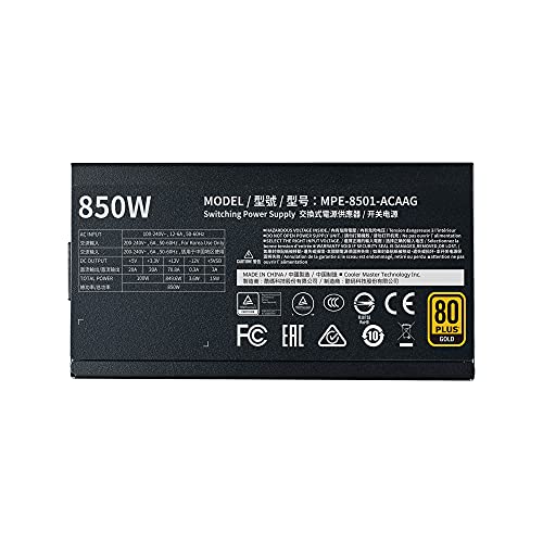 Alimentation PC 850W Cooler Master MWE Gold V2 bloc modulaire 80 Plus Gold ATX