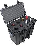 Case Club 8 Wine Bottle Case - Insulated Wheeled Wine Carrier with Bottle Neck Support - TSA Compliant for Air Travel - Waterproof, Shippable Hard Case fits 750ml Bottles