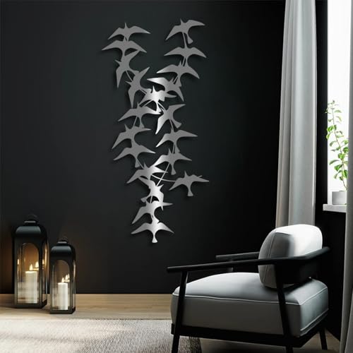 Décoration murale en métal salon et chambre au design oiseaux poétiques - 8