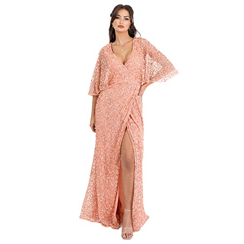 Robe longue de soirée pour bal et mariage à sequins