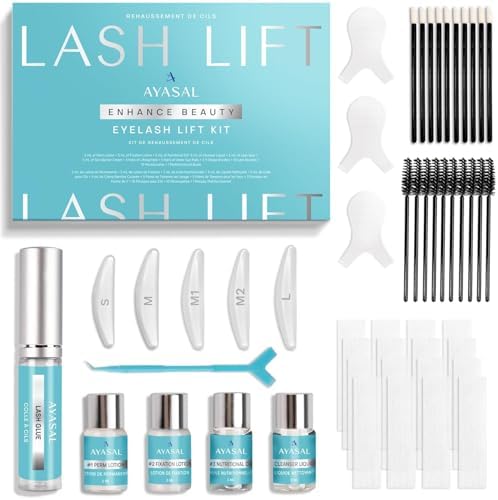 AYASAL Lash Lift Kit: Korean Thio-Free Formula Eyelash Perm Kit with Clear Step-by-Step Process, Gentle & Long-Lasting At-Home & Salon-Style Lash Lift Results, 6 Applications