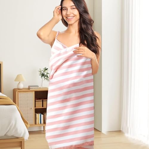 Robe de serviette douce après douche femme : drap de bain enveloppant