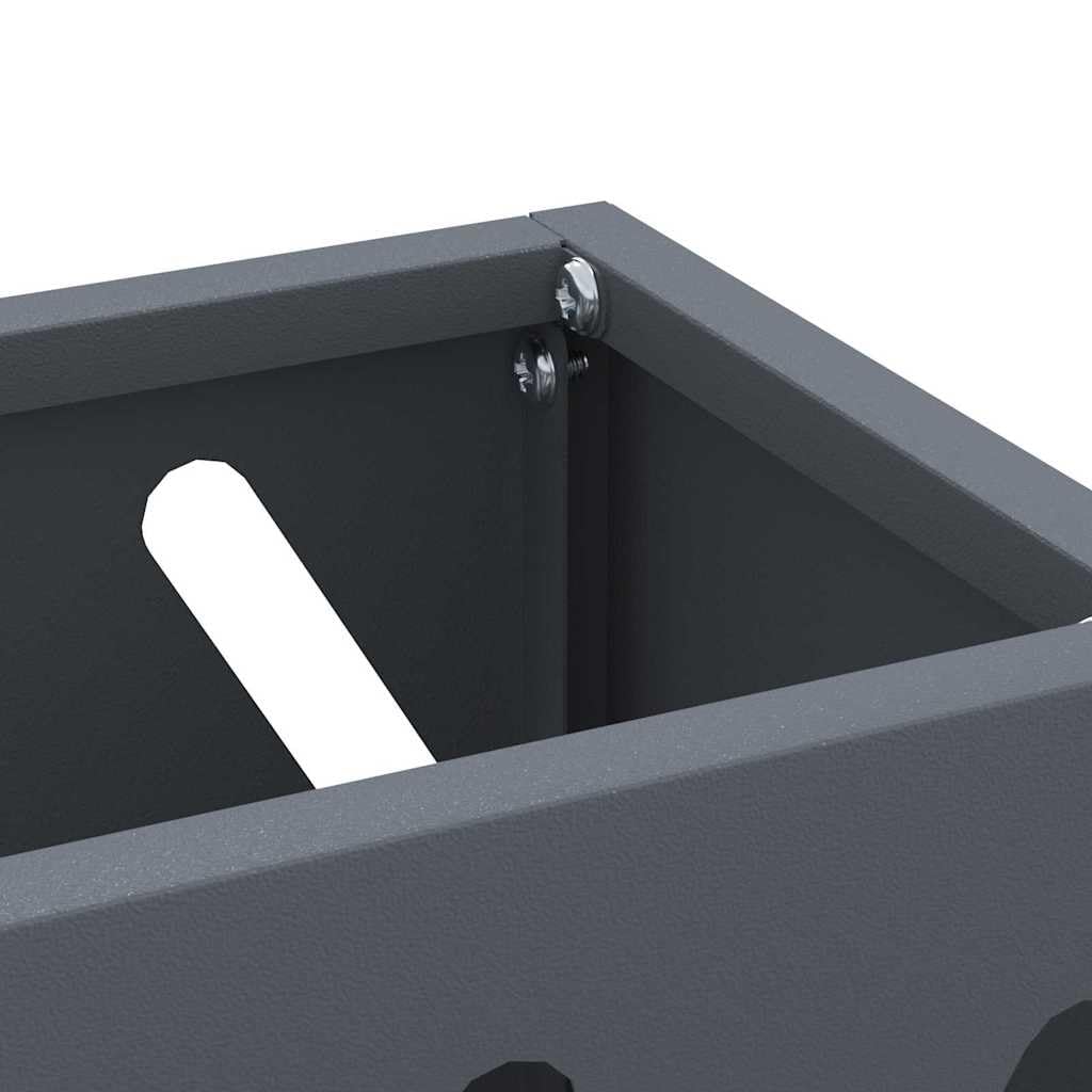ACAGALA Paragüero de metal, rectangular y diseño de corte en líneas diagonales, amplio espacio de almacenamiento, soporte para paraguas para decoración de oficina o pasillo, 28 x 12 x 41 cm, antracita