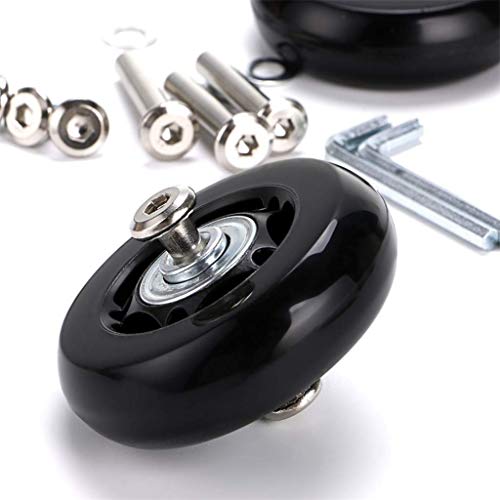 Fan-Ling Luggage Suitcase Replacement Wheels, Rubber Swivel Caster Wheels Bearings Repair Kits (C:60MM)
