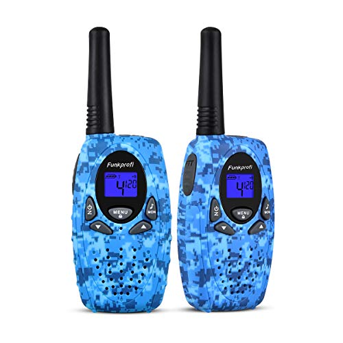 Funkprofi Walkie Talkie Kinder PMR Funkgeräte Set Walki Talki 8 Kanäle VOX Funkhandy Interphone mit LCD Display 3KM Reichweite Geschenk Spielzeug zum Weihnachten Geburtstag