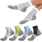 Utensilsto 4 Paar Plantarfasziitis Socken für Damen Herren, Fußpflege Kompressionssocken, 15 mmHg Sport Unterstützen, Rutschfeste Anti Schweiß Laufsocken (Schwarz Grün Hellblau Weiß)