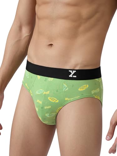Image of XYXX Men's Surf Super Combed Cotton Regular Fit Printed Antibacterial Briefs with No Marks Waistband