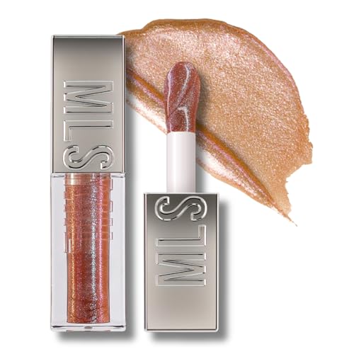 Glitter Mirror High-Shine Lip Gloss,Plumping Lip Balm & Lip Stain with Big Brush,Shine Brown Gradient Liquid Lipstick,Hydrate & Smooth Texture,Long Lasting Lip Oil,Non-Sticky Glossy Finish(#16 ZIRCON)