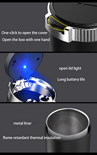 Car Ashtray With Lid Smell Proof,Portable Ashtray For Car,Easy Clean Up Detachable Stainless Car Ashtray With Lid Blue Led Light For Most Car Cup Holder (Purple) #TOP3