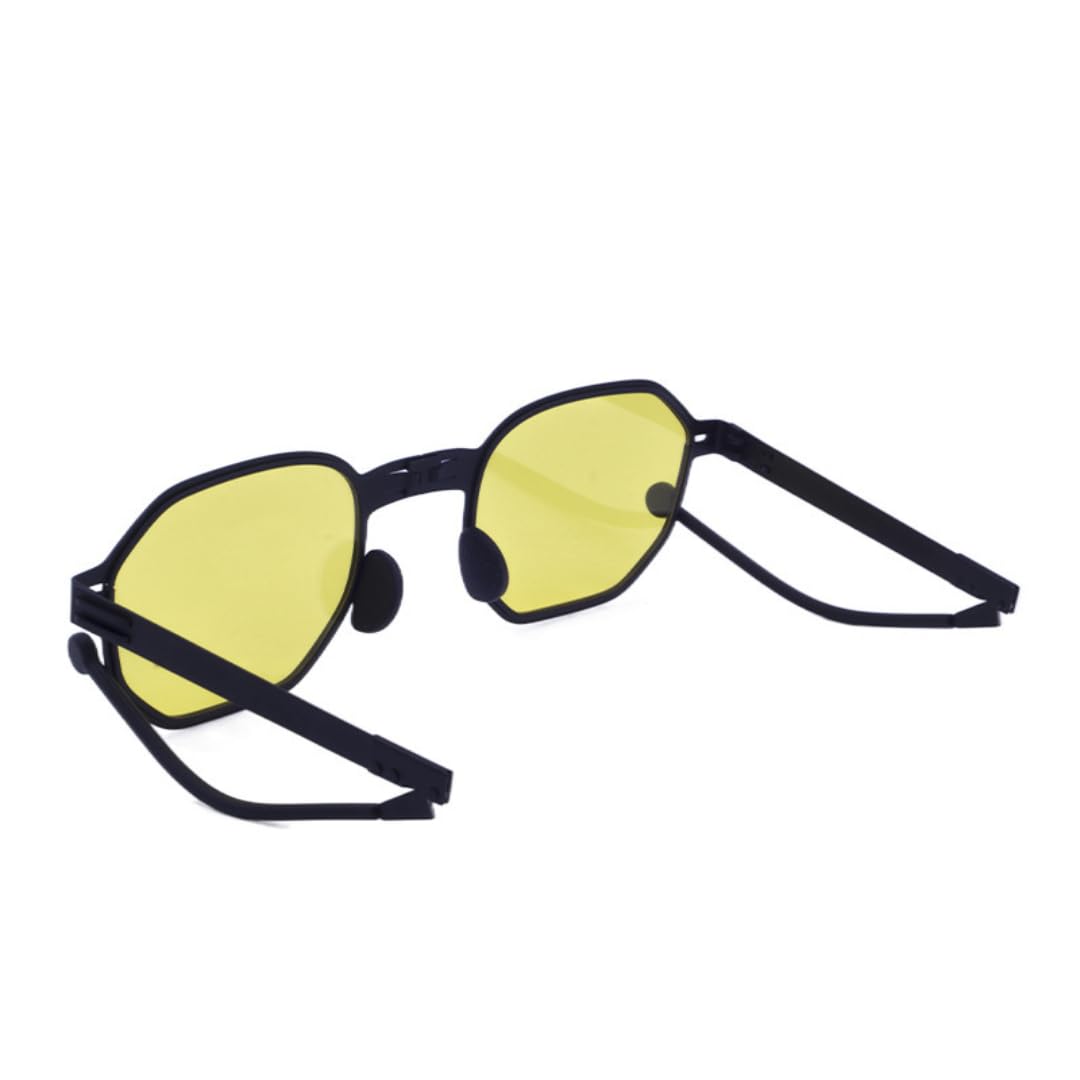 Occhiali da sole da uomo alla moda in stile retrò ultra sottili in metallo, con protezione UV400.