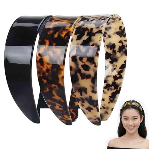 Bandeau écaillé antidérapant pour femme serre-tête large en acétate