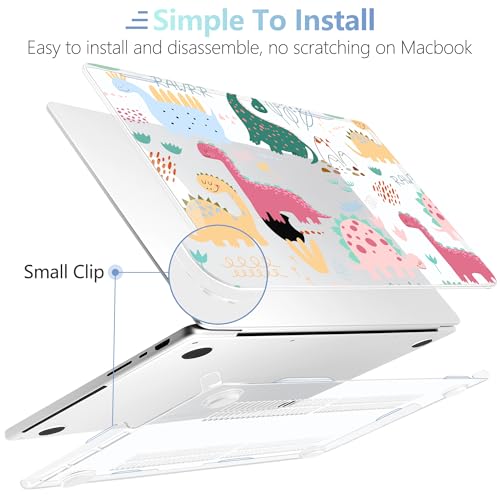 Image of MEEgoodo Case for MacBook Pro 14 inch (M5 /M4 /M3 /M2 /M1) Pro /Max 2026 2025 2024 2023 2021, Laptop Case Fit Model A3427 /A3426 /A3434 /A3112 /A3401 /A3185 /A2918 /A2992 /A2779 /A2442, Cute Dinosaurs