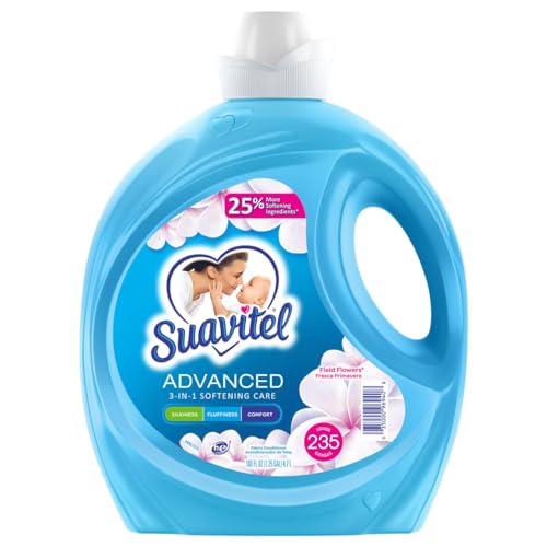 Suavitel Advanced Liquid Fabric Softener, Field Flowers, 160 Fluid Ounce