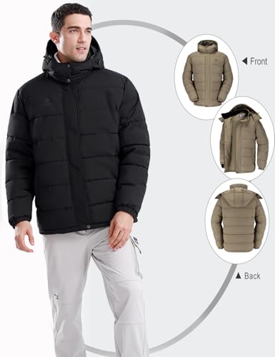 CAMELSPORTS Mens Winter Coats Warm Jacket with Detachable Hood Water-Repellent Windproof Parkas Casual Jackets3