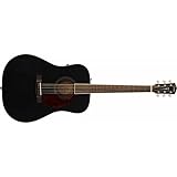 Solid Mahogany back and sides Fender PM-1E Dread Mahagoni Black