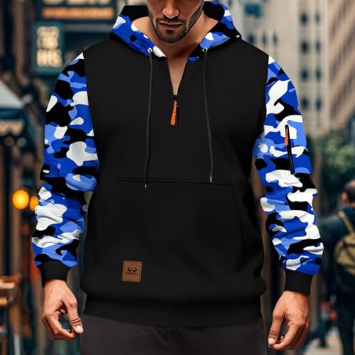 Camouflage Hoodies for Men Military Tactical Quarter Zipper Sweatshirts Trendy Combat Work Long Sleeve Cargo Pullover2