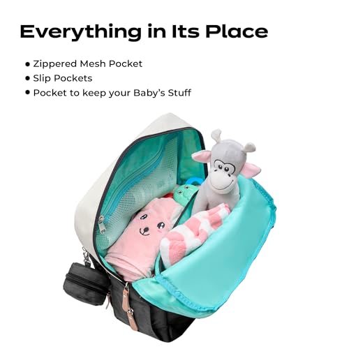 Image of Luxury Baby Diaper Bag For Mother Multi-Utility Backpack with Detachable Pouch - Spacious Travel & with Multiple Compartments, Padded Shoulder Straps, Side Pockets & Top Handle - Lightweight