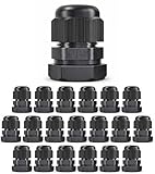 MGI SpeedWare Strain Relief NPT Nylon Cord Grip Cable Glands - 20 Pack (1/2