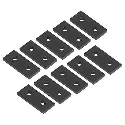 Flache Ankerplatte, Flache Ankerplatte, 10 Stück, 2 Löcher, Aluminiumlegierung, Schwarz, Tragbar, Rostfrei, Korrosionsbeständig, Langlebig, ohne Klammern und Balkenaufhänger (2020)